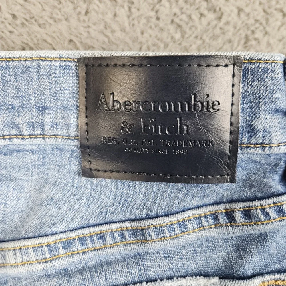 Abercrombie & Fitch Athletic Skinny Jeans Mens 28x30 Light Wash Mid Rise Stretch - Picture 10 of 11